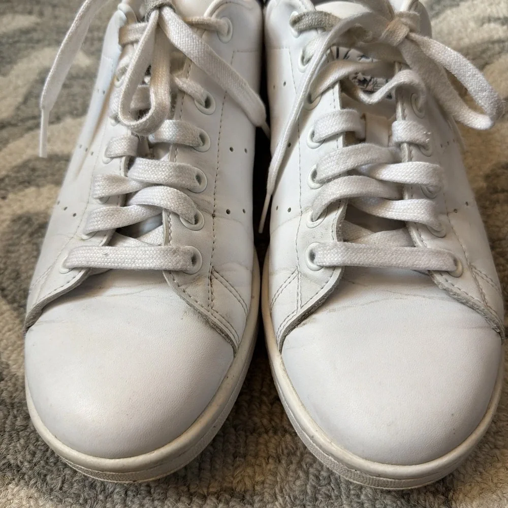 Adidas Stan Smith White Navy Leather Sneakers Men's‎ 8 Classic Casual